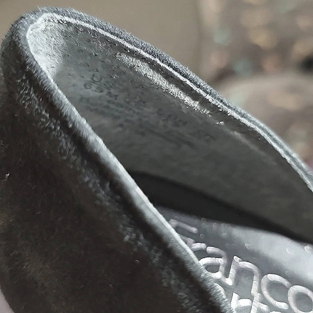 Franco Sarto Black Flats Sleek Suede Loafers